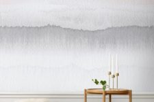 18 grey and peachy wallpaper sticks to the calming setting