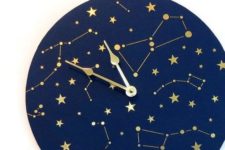 20 navy and gold constellation wall clock