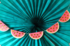 DIY watermelon garland with sequins