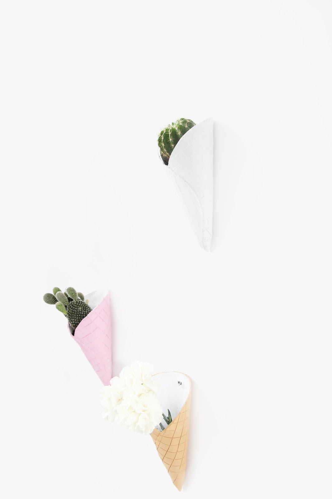 DIY ice cream cone wall planters