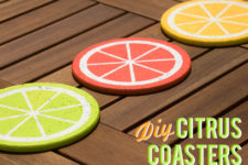 DIY citrus cork coasters