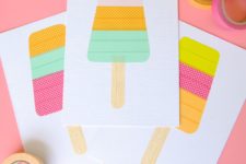 DIY washi tape popsicle card