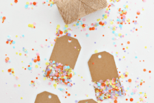 DIY confetti-inspired gift tags
