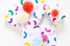 DIY colorful abstract gift wrap