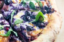 DIY blueberry beets pesto pizza