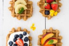 DIY Belgian waffles with fruit and yogurt