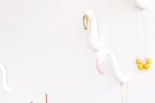 DIY flamingo wall hooks