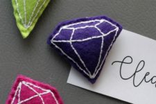 DIY felt faux gemstone magnets