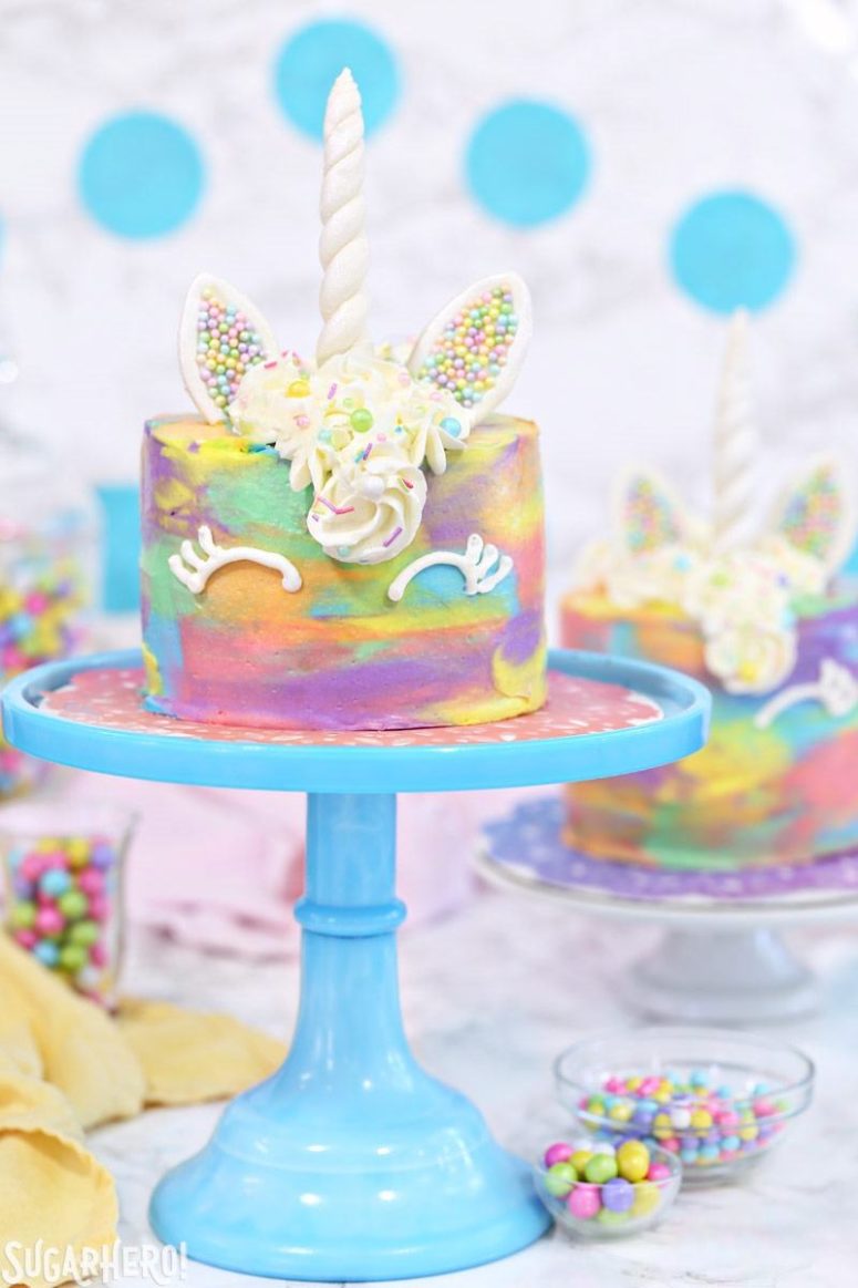 DIY colorful unicorn mini cake (via https:)