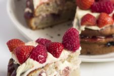 DIY raspberry vegan Victoria sponge cake