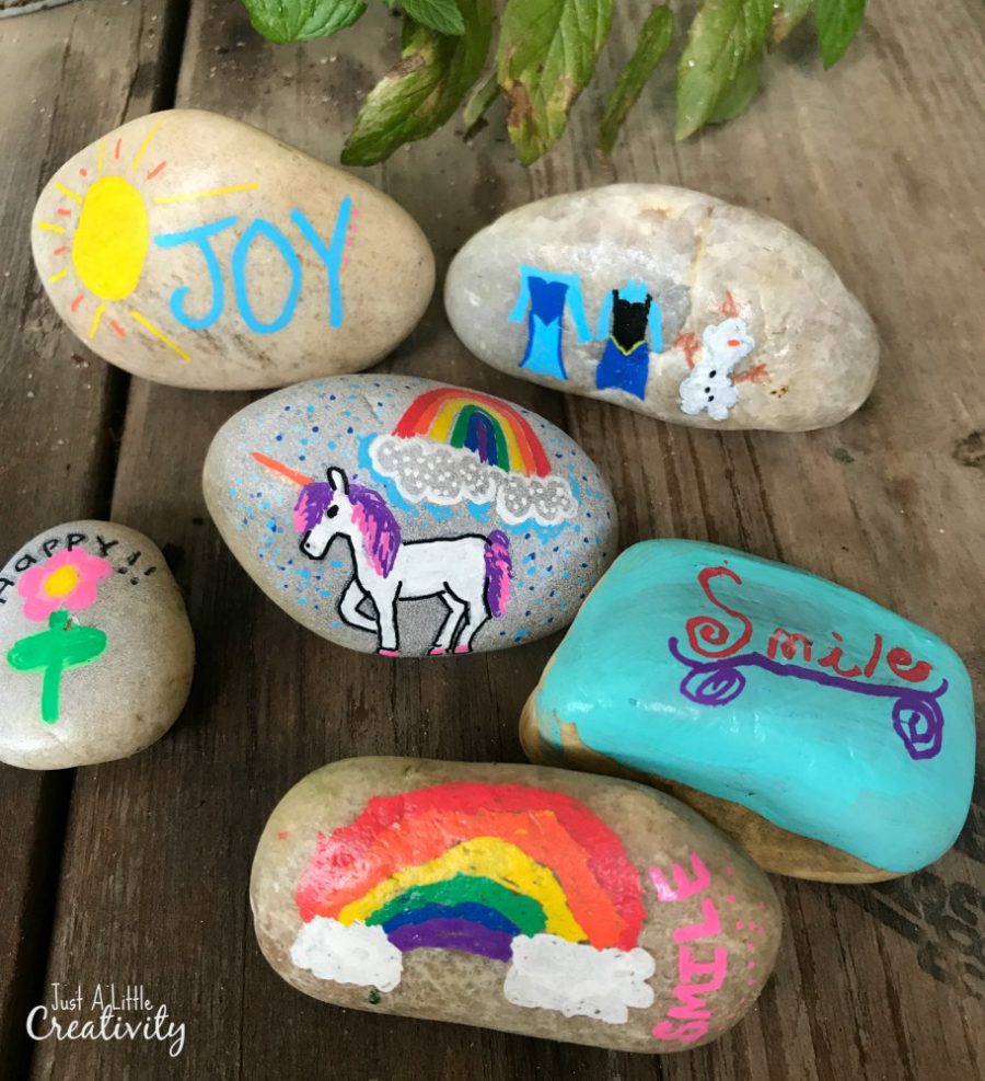 DIY colorful painted rocks