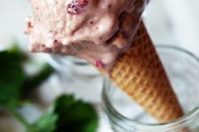 DIY strawberry balsamic almond milk ice cream