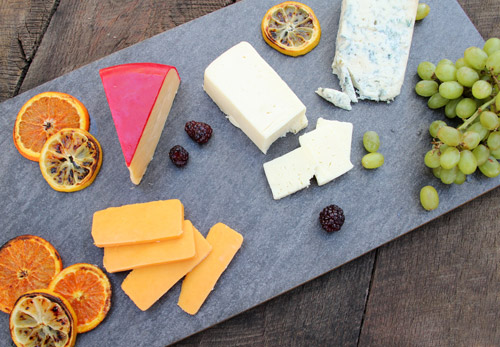 DIY gold rimmed tile cheese board
