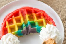 DIY Belgian rainbow waffles