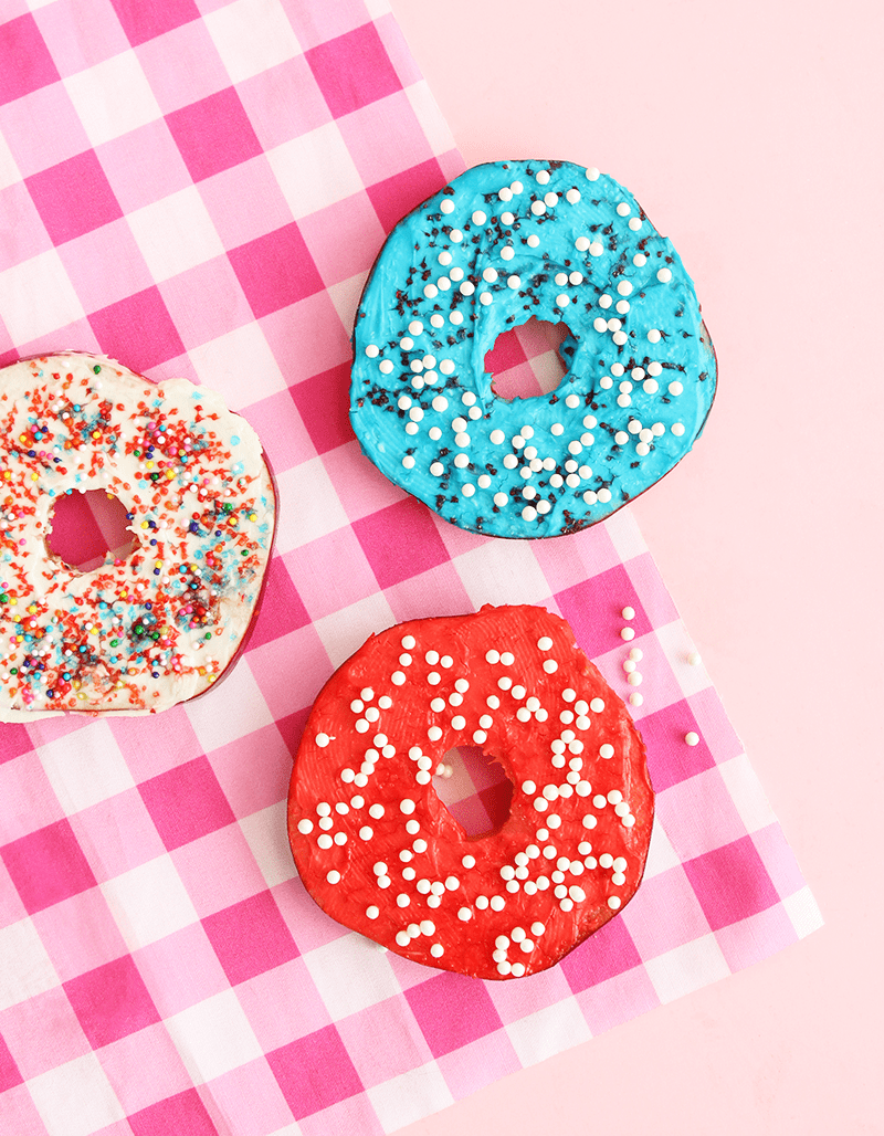 DIY red, blue and white donuts (via glitterandbubbles.com)