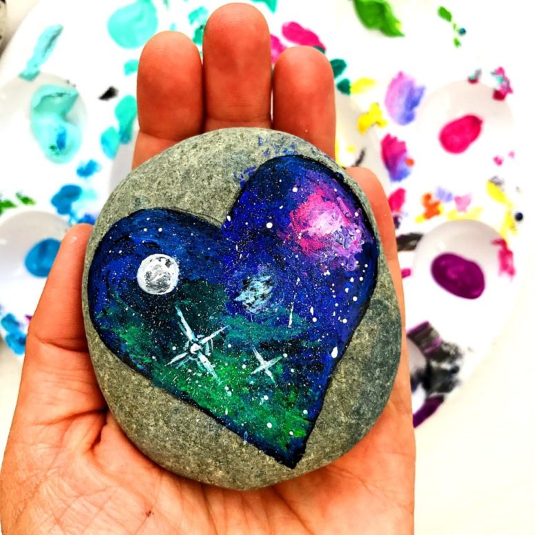 DIY galaxy painted rocks (via https:)