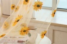 02 tulle sunflower curtain will add a cheerful touch to the space
