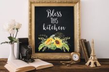 05 a mesmerizing sunflower kitchen wall art piece can be DIYed