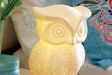 08 a perforated owl-shaped owl lamp will be a cute companion for a kid