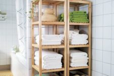 11 open shelving units by IKEA will be a great and comfy fit for a modern bathroom