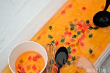DIY fall sensory soup for kids