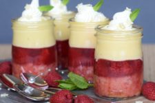 DIY raspberry white chocolate trifles
