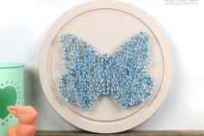 DIY butterfly string art piece