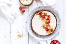 DIY raw vanilla bean cherry cheesecake