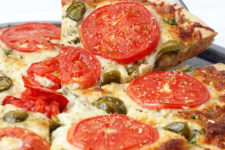 DIY tomato, cilantro and jalapeno pizza
