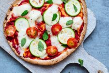 DIY tomato and zucchini pizza