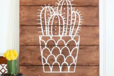 DIY foam cactus sign