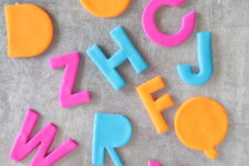 DIY colorful clay alphabet magnets