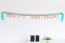 DIY fringe birthday banner