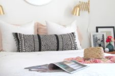 DIY black and white fringe pillow
