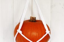 DIY macrame pumpkin holder