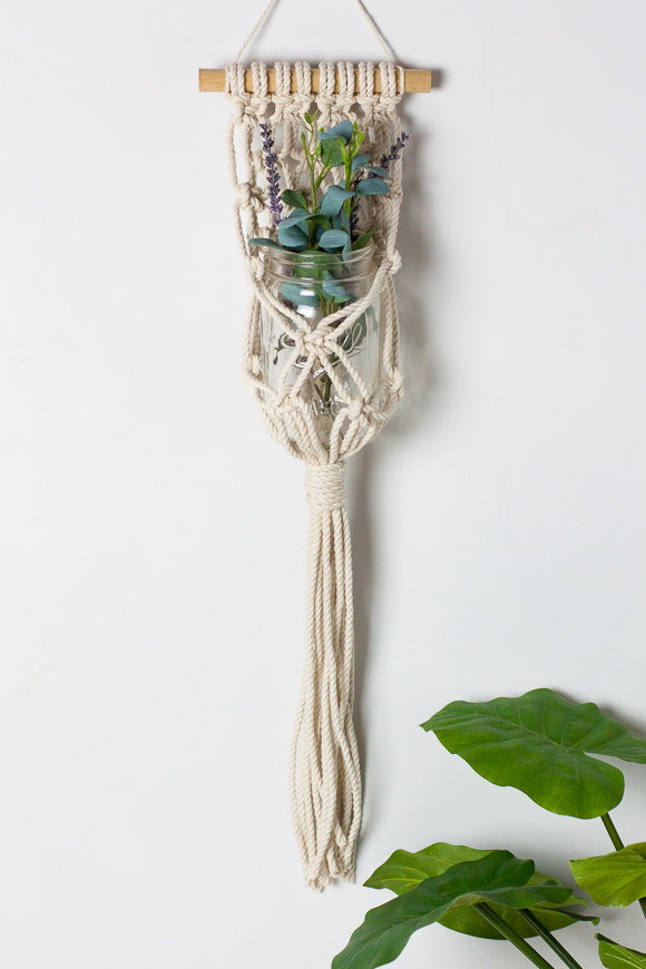 DIY hanging macrame planter