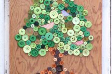 DIY button tree wall art