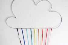 DIY rainbow cloud art or mobile