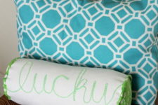 DIY stitched bolster pillow