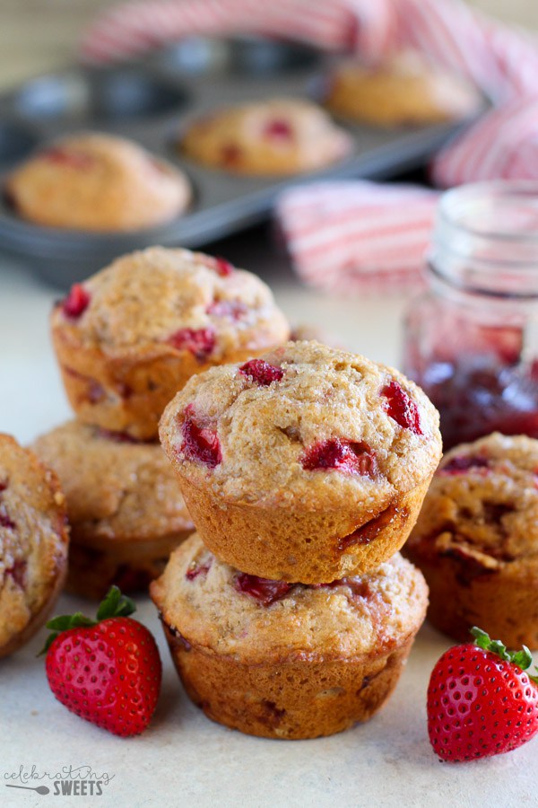 DIY strawberry muffins (via celebratingsweets.com)