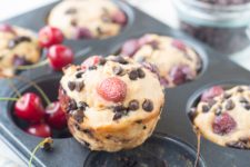 DIY chocolate chip and cherry muffins