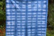 DIY indigo shibori blanket