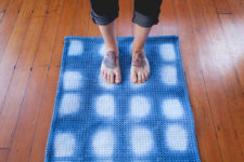 DIY shibori style bath mat