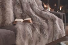 03 faux fur silver fox blanket to cuddle up in the evening