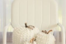 07 white chenille pumpkins look chic and textural and are cute for Halloween decor