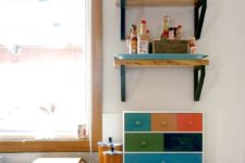 08 Ikea Moppe hack with different paints as a kitchen tea chest