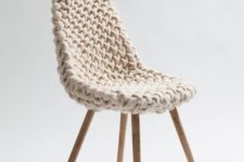 12 a usual chair with a chunky knit cover becomes cozier and more welcoming