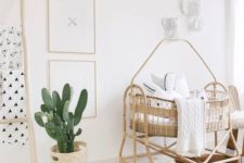 14 a cute wicker crib and a basket to cover the pot, and a ladder are amazing for a serene rustic feel