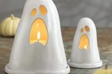 15 large white terra cotta ghost lanterns for indoors and outdoors
