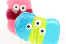 DIY monster lollipops